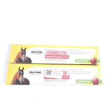 Pack of 2 Durvet Horse Dewormer Paste 1.87 Apple Exp 10/2027