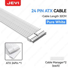 JEYI PSU Extension Cable Kit-24Pin ATX + 8Pin EPS + 6+2Pin PCIe,18AWG Sleeved wi