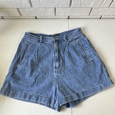 Vintage 90  s Limited Jeans Denim Shorts Women's 10 High Waist Cuffed Slit Pocket