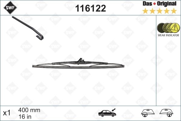 SWF 116122 Wischblatt FüR Alfa Romeo Austin BMW Daihatsu Passend FüR Fiat-image