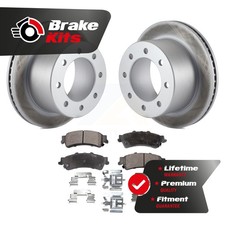 Rear Coated Disc Brake Rotor Semi-Metallic Pad Kit For 2001-2001 GMC Sierra 3500