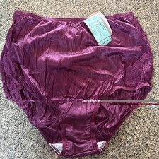 Vanity Fair Perfectly Yours Lace Brief Panties 100 Nylon Wine 7 L Full Coverage