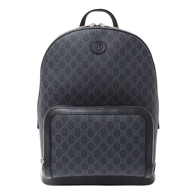 Gucci Interlocking G Backpack GG Supreme Monogram Canvas Day Bag Black 704017