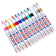 6 Pcs Colorful Permanent Waterproof Paint Marker Pens for Tire Rubber Fabric
