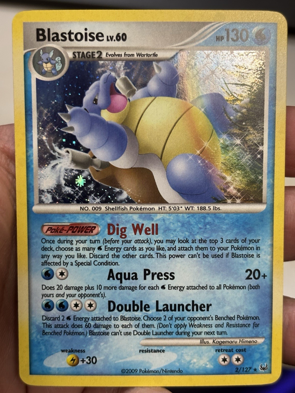 Blastoise - 2/127 - Pokemon Platinum Holo Card NM