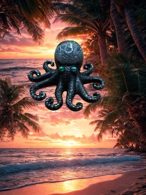 Octopus Figurine Resin Sculpture Realistic Sea Creature Segmented Tentacles 