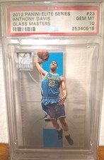 Panini 2012-13 Elite Series Glass Masters Anthony Davis RC #23 Hornets PSA 10