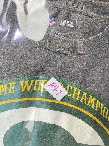 Green Bay Packer Mens T Shirt Medium Gray Cotton Superbowl NFL Team Apparel - Picture 7 of 7