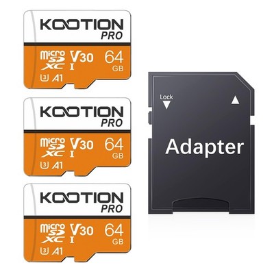 64GB Micro SD Card 3 Pack, U3 High-Speed microSDXC Memory Card, A1, V30 TF Fl...