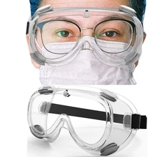 Safety Goggles Medical Goggles Fit Over Eyeglasses Anti-Fog Safety Glasses Cl...