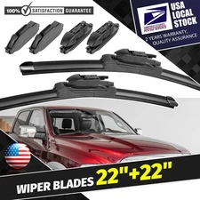 Pinch Lock/JHook/Top Lock Front Windshield Wiper Blades Set of 22"&22" Replace