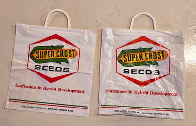 Vintage Super Crost Seeds Plastic Farm Show Goodies Bags 16x15  TWO
