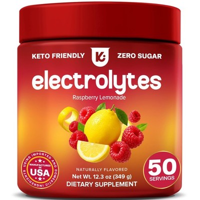 Electrolytes   Raspberry Lemonade Flavor 50 Servings   No Sugar Hydration wit...
