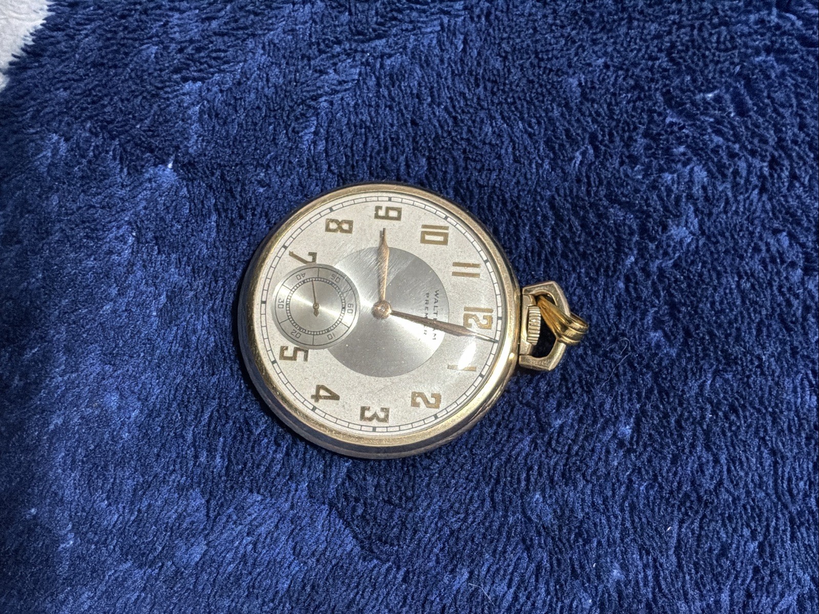 WALTHAM pocket watch PREMIERE, working 10K GF 17  JEWEL