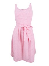 Nine West Women's Belted Fit & Flare Dress (18, Tutu Pink)