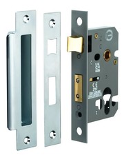 Euro Profile Sashlock - UKCA/CE Certified - Fire Tested - 64mm - Polished Chrome