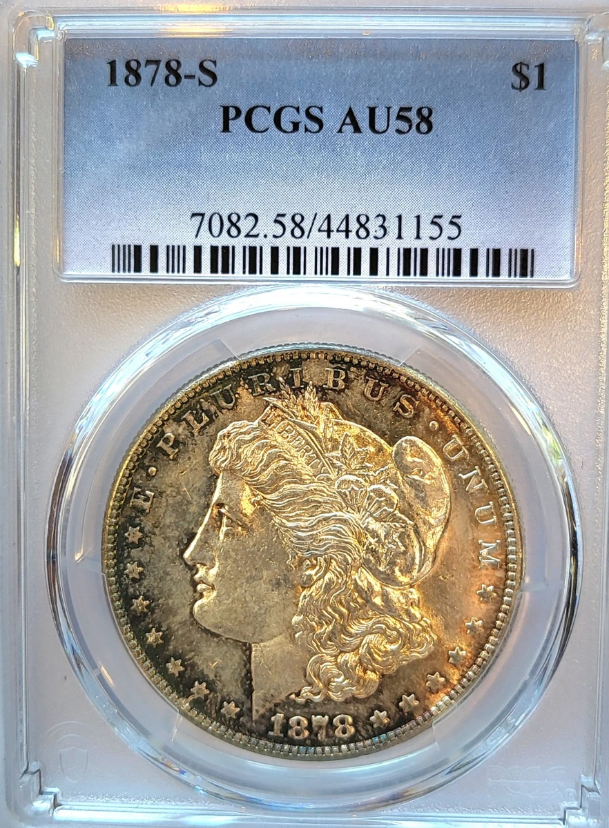 モンゴル銀幣　ロシア製　PCGS AU58 極美品　本物 Silver AU 58 Graded 1878 Year Morgan US Dollars (1878-1921) for