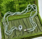 Aquamarine 9.5 Carat Topaz Pearl Multi Strand Necklace 14 Karat White Gold 16" — photo 3