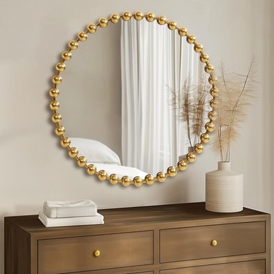 Madison Park Round Mirror, Metal Frame Circle Mirror 36 inch, Wall Art Decor