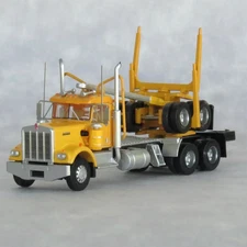 TRAINWORX (N-Scale) #49085 Kenworth W900 Log Truck with Trailer- Yellow/ Black
