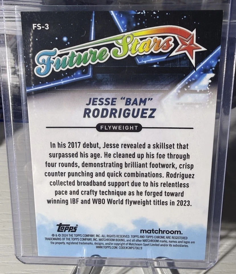 2024 Topps Chrome Boxing Future Stars #FS-3 Jesse "Bam" Rodriguez Gold /50 - Imagem 2 de 2