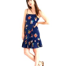 Madewell 100% Silk Ruffle Wrap Cami Dress Bird of Paradise Size 12
