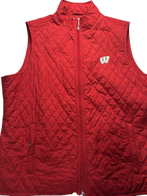 University of Wisconsin Badgers Ashworth quilted women s large red vest