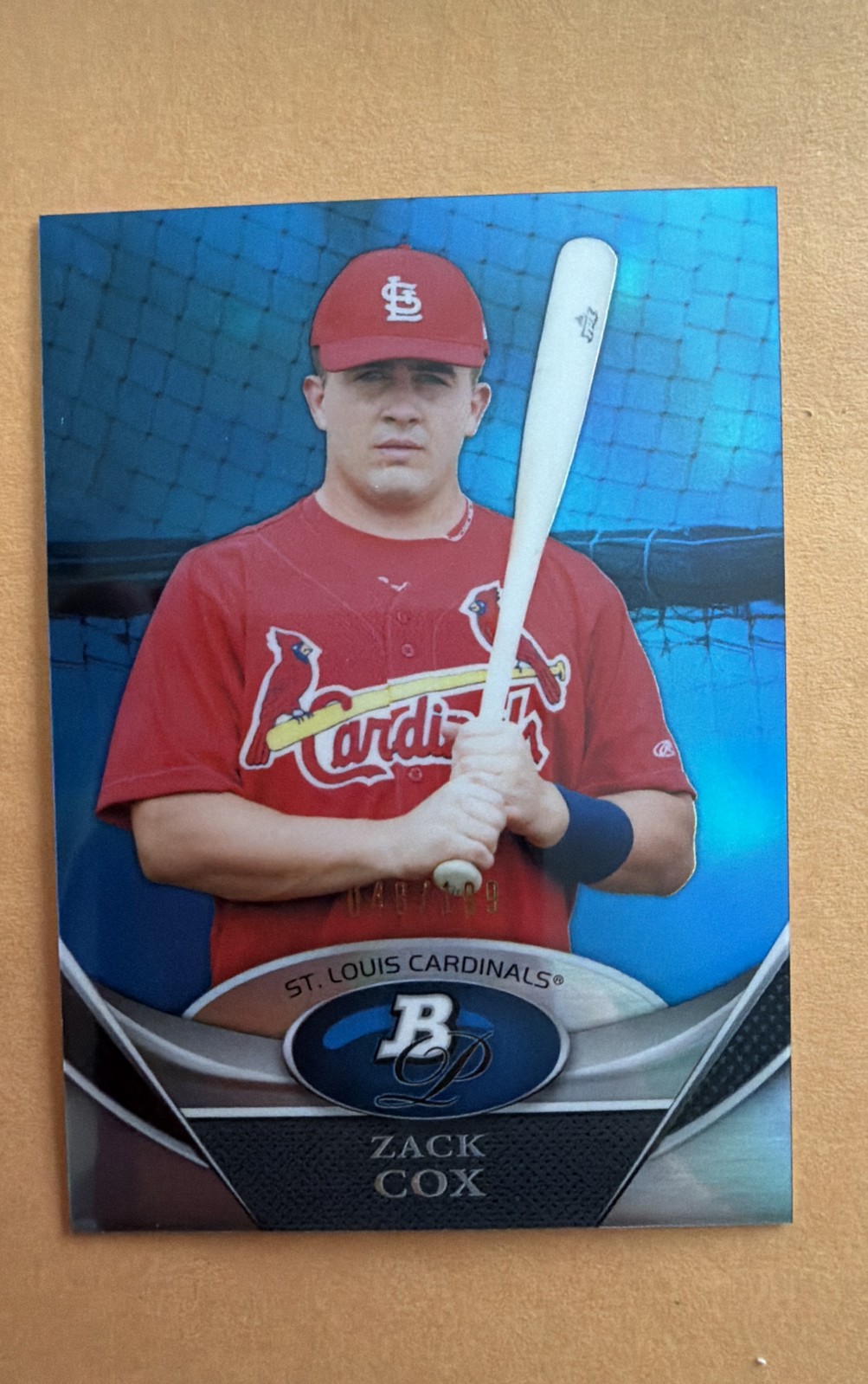 2011 Bowman Platinum - Prospects Zack Cox #BPP18 Blue /199 (RC)