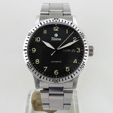 Montre TUTIMA 631 FX automatique jour date cadran noir 38,5 mm 100M SS Nens