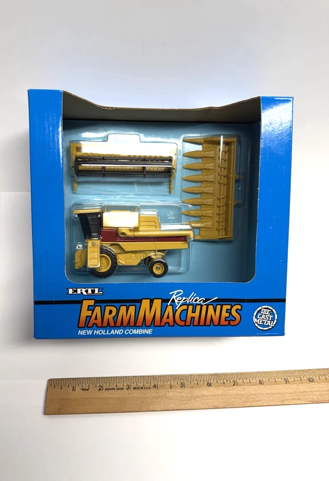 VINTAGE SEALED NEW Ertl Replica Farm Machines New Holland Combine 1992 Die Cast - Image 2 of 4