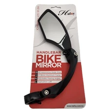 Hafny HD Grade Glass Left Handlebar Mirror Clamp-On Bicycle Black LH