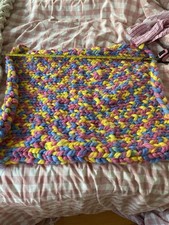 Small Dog/cat Blanket. 30cms Wide X 60cm Long. Hand Knitted Extra Chunky Wool
