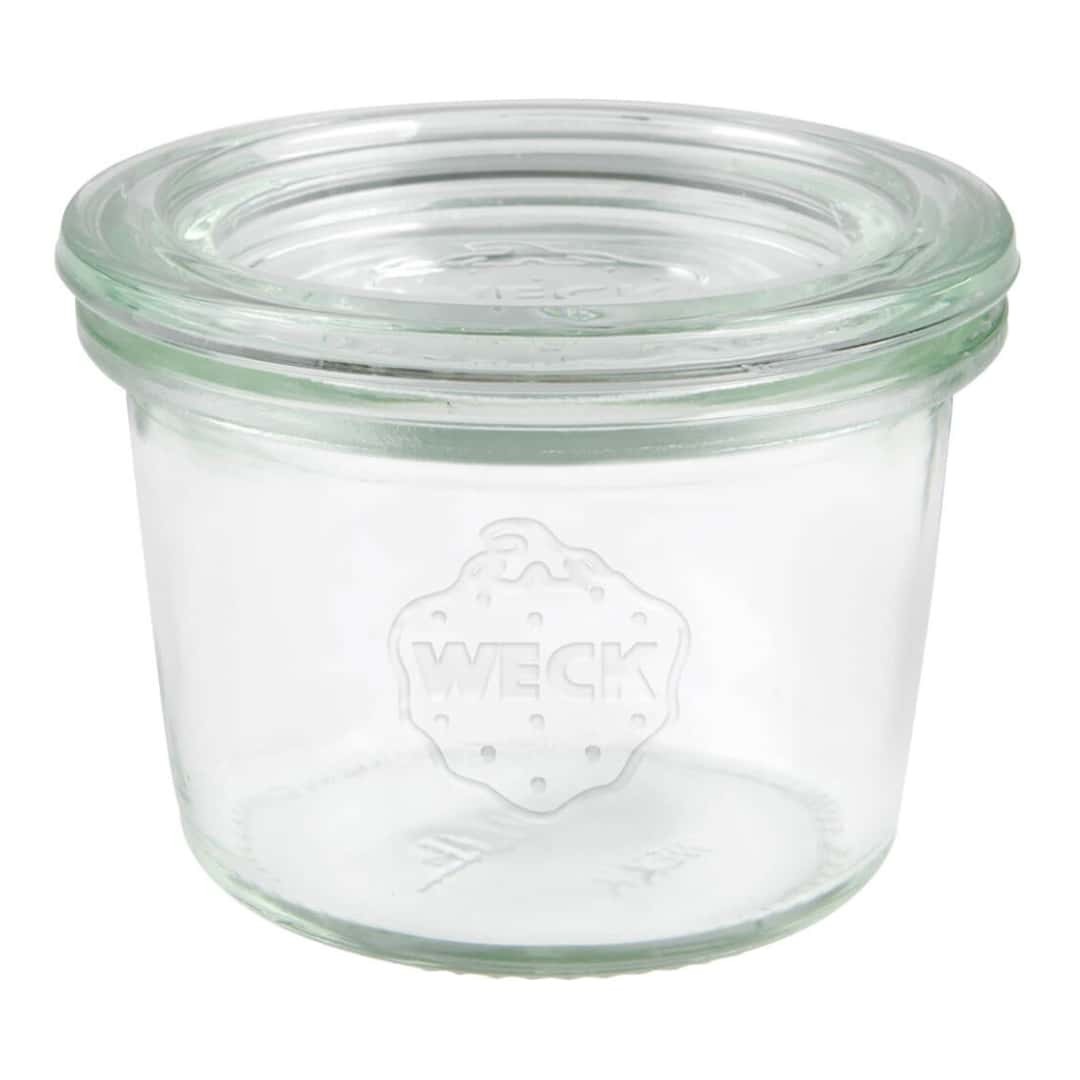 Weck Glass Jar with 80 ml Lid for Sterilization and Cooking Pot