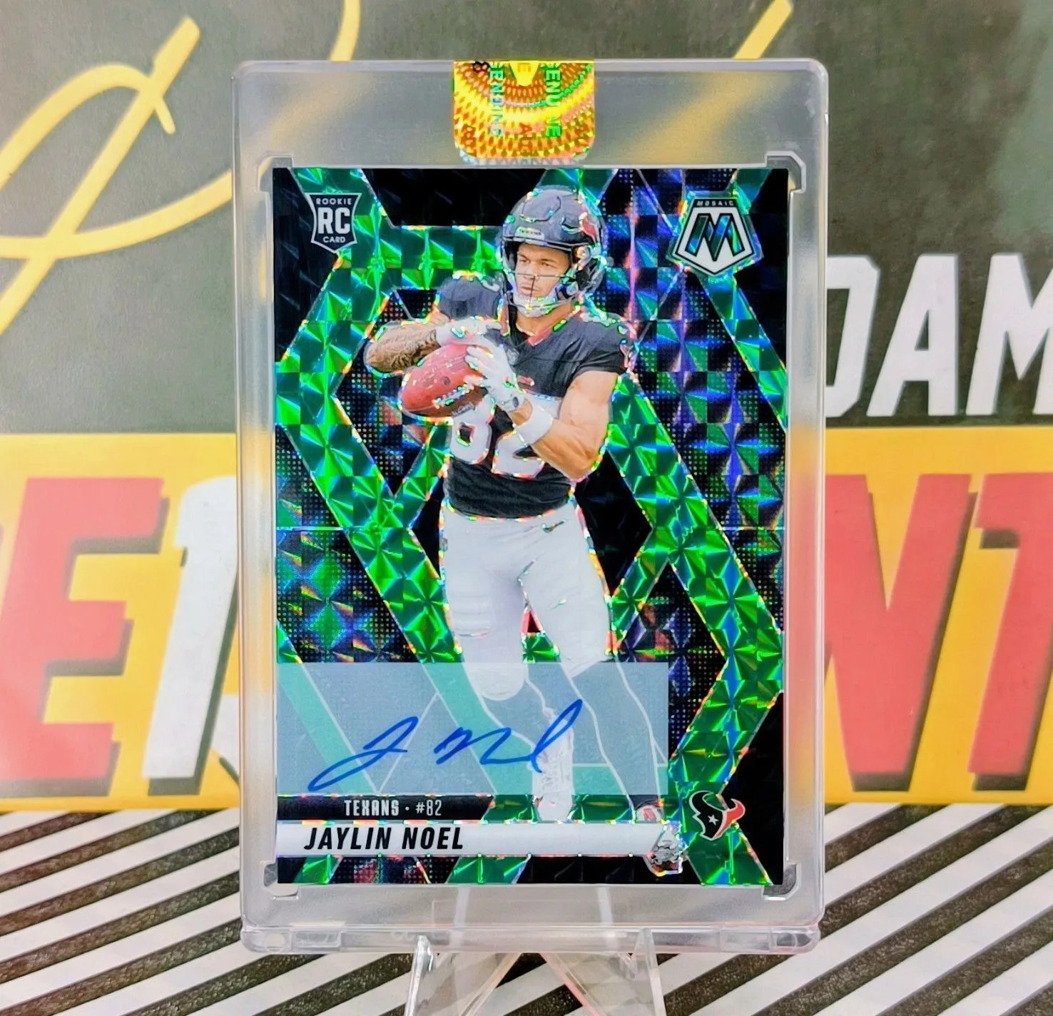 Jaylin Noel GREEN 1/25 FIRST ON PRINT Mosaic Prizm Rookie Auto Texans WR