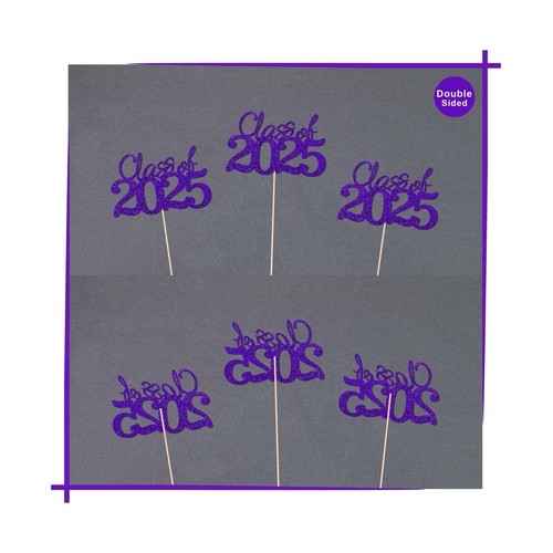 10 PCS Graduation Class Centerpieces Purple Class of 2025 Graduation Centerpi... - Picture 3 of 3