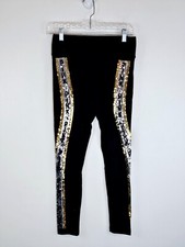 Victorias Secret Pink Leggings Ankle Sequin Bling Womens S Black Bling Logo