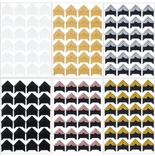 12 Sheets Photo Corner Stickers, 6 Colors Self Adhesive Photo Mounting Corners f