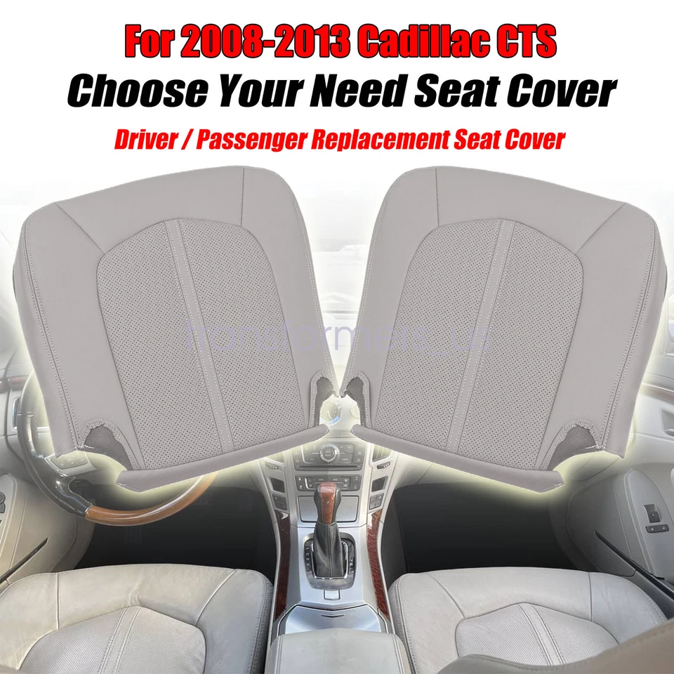 Cubierta de asiento inferior de cuero gris para conductor/pasajero delantero para Cadillac CTS 2008-2013 Foto 3 de 4