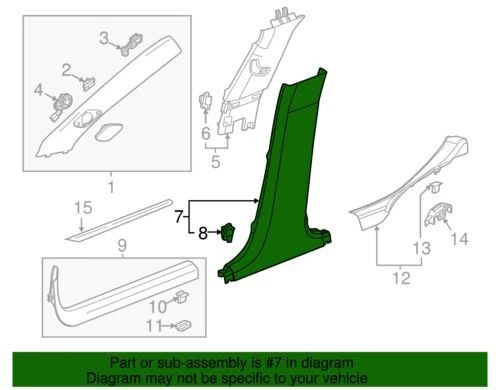 Panel de ajuste inferior pilar central genuino GM 2013-2014 Cadillac Brownstone 84390467 Foto 2 de 2