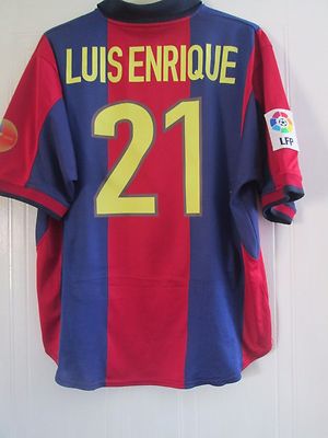 Barcelona 1998-2000 Home Luis Enrique 21 Football Shirt Size XL