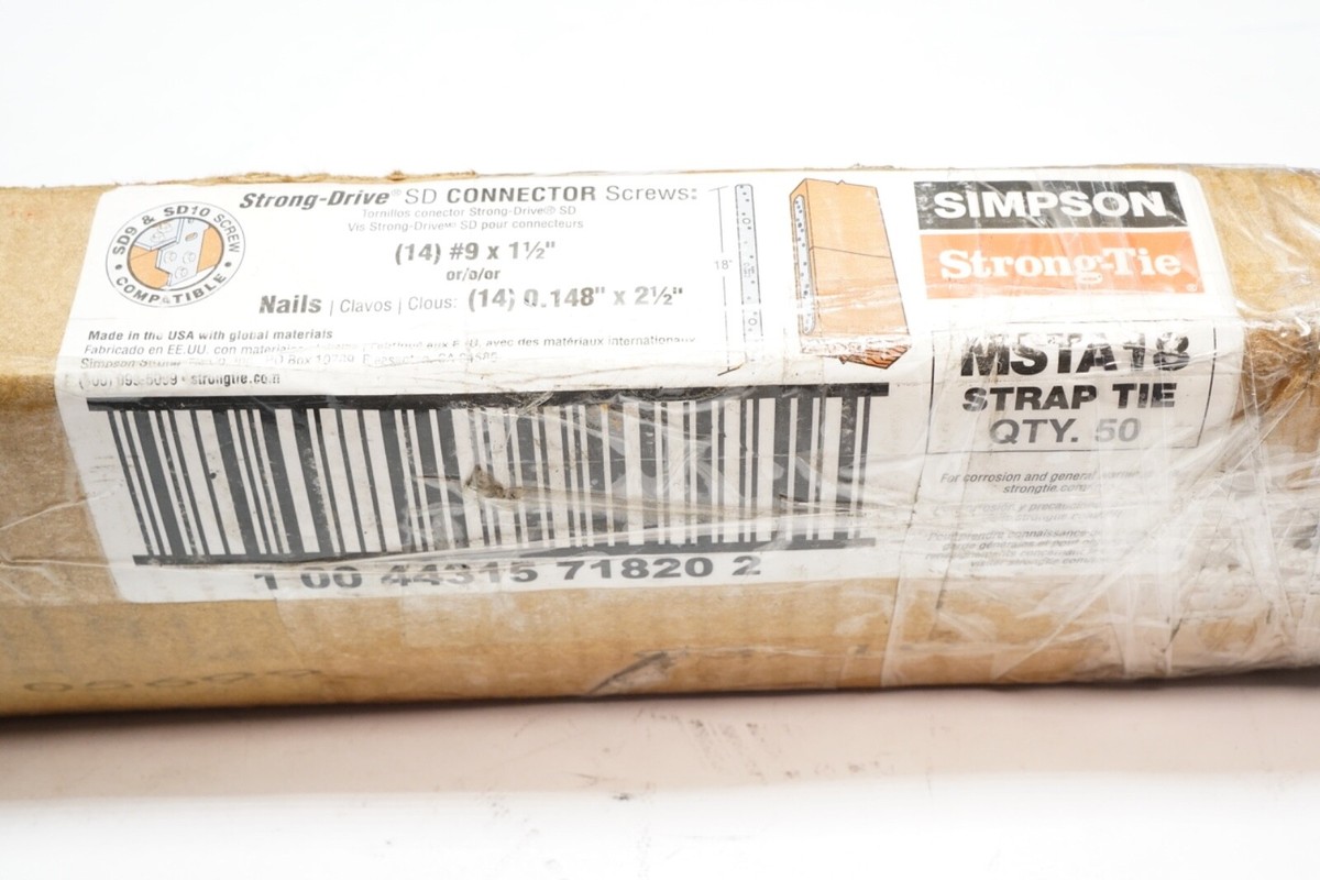 New 50 Pack Simpson Strong-Tie MSTA18 18-Inch Medium Strap Tie