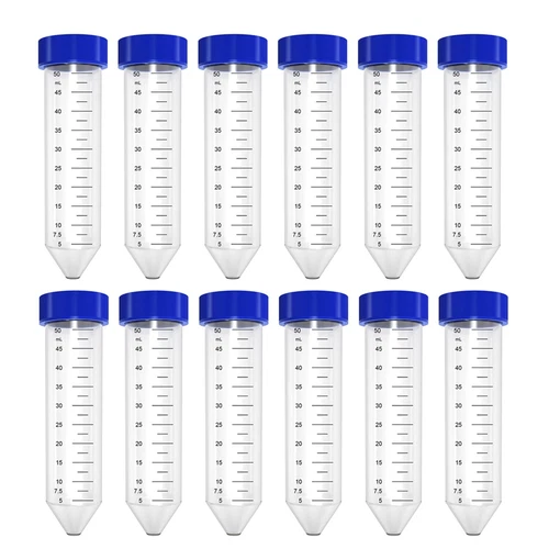 Lab 50mL Centrifuge Tubes ,Sterile Conical Screw Cap Vial Tubes,Leak-Proof Caps