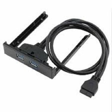USB 3.0 2 Port 3.5 inch Front Panel Expansion Bay 19 Pin Header Bracket Cable