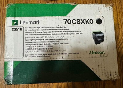 Lexmark Black Extra High Yield Return Program Toner Cartridge 70C8XK0, CS510