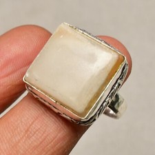 Sunstone Gemstone 925 Sterling Silver Handmade Jewelry Ring Size 8.5