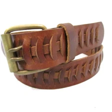 Old Navy Size Medium 2 Prong Brown Cut-Out Belt