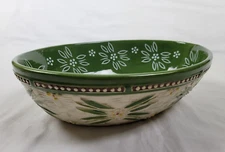 Temp-tations Old World Green Baking Dish 2qt Casserole Bakeware Oval Basketweave