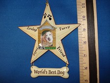 Dog Ornament I Love My Dog or Worlds Best Dog Picture Frame 74