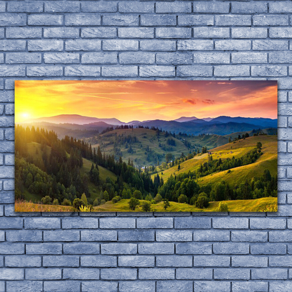 Impression sur Verre Forêt et Prairie pour un Salon Style Chalet
