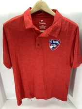 FC Dallas Soccer Fanatics Polo Golf Shirt Men Medium Red Pullover Short Sleeve